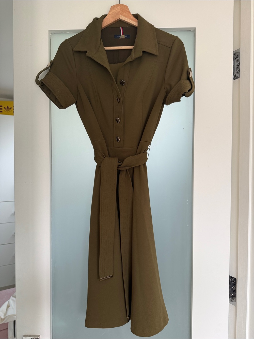 Tommy Hilfiger Olive Green Shirtwaist Midi Dress
